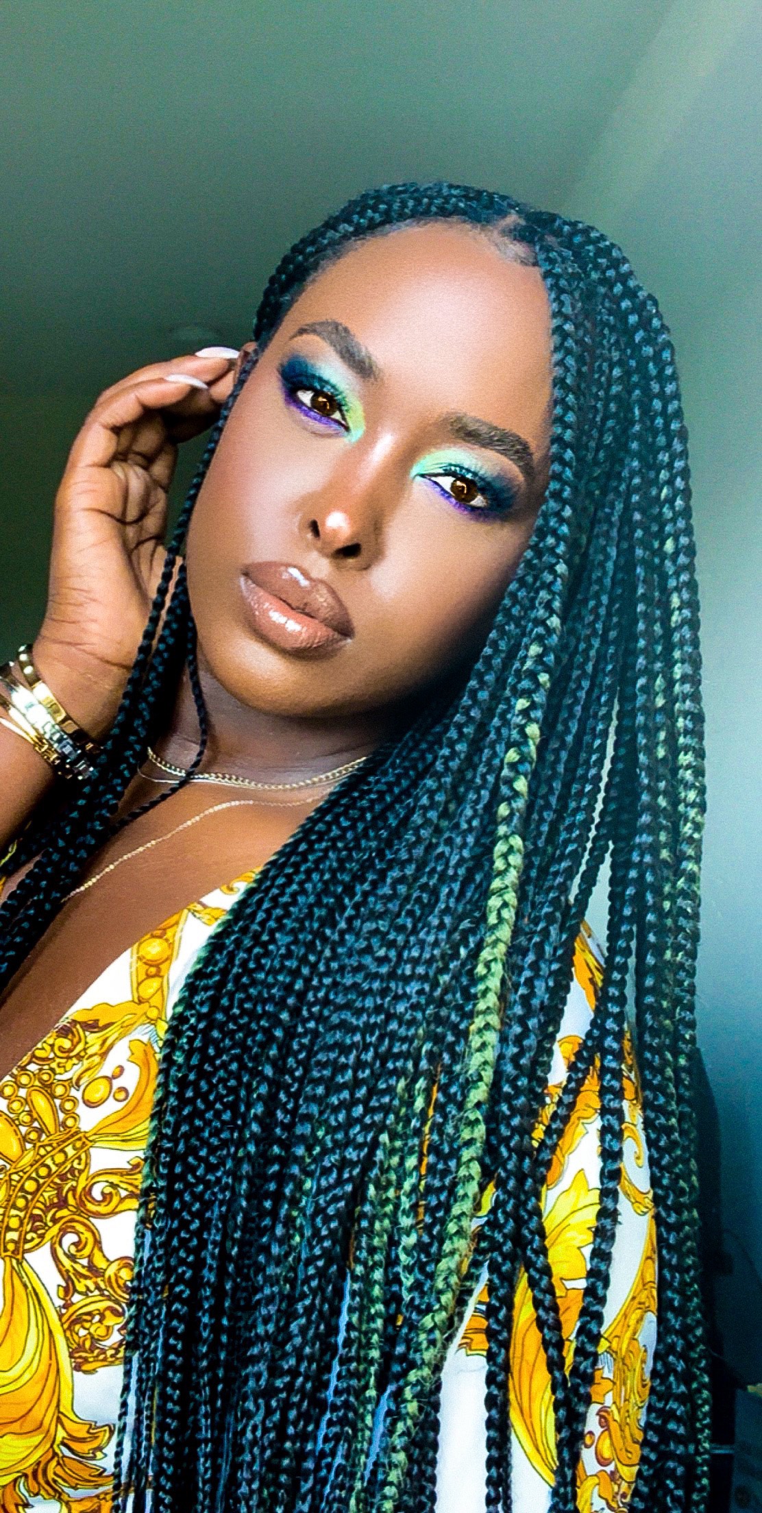 Green Highlight Marvel Braids